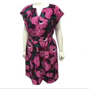 Talbots NWT Pink Green Black Floral Casual Dress Size Small